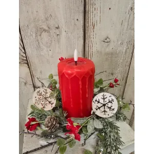 Frosted Snowflake 4.5in Candle Ring 1