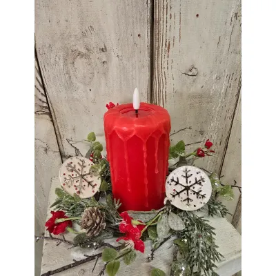 Frosted Snowflake 4.5in Candle Ring