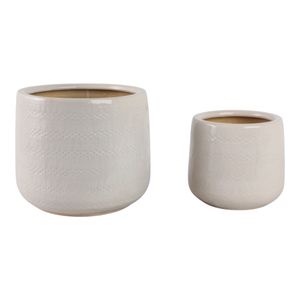 PEYTONLAKE SET OF 2 WHITE PLANTER 10 (IN) 5