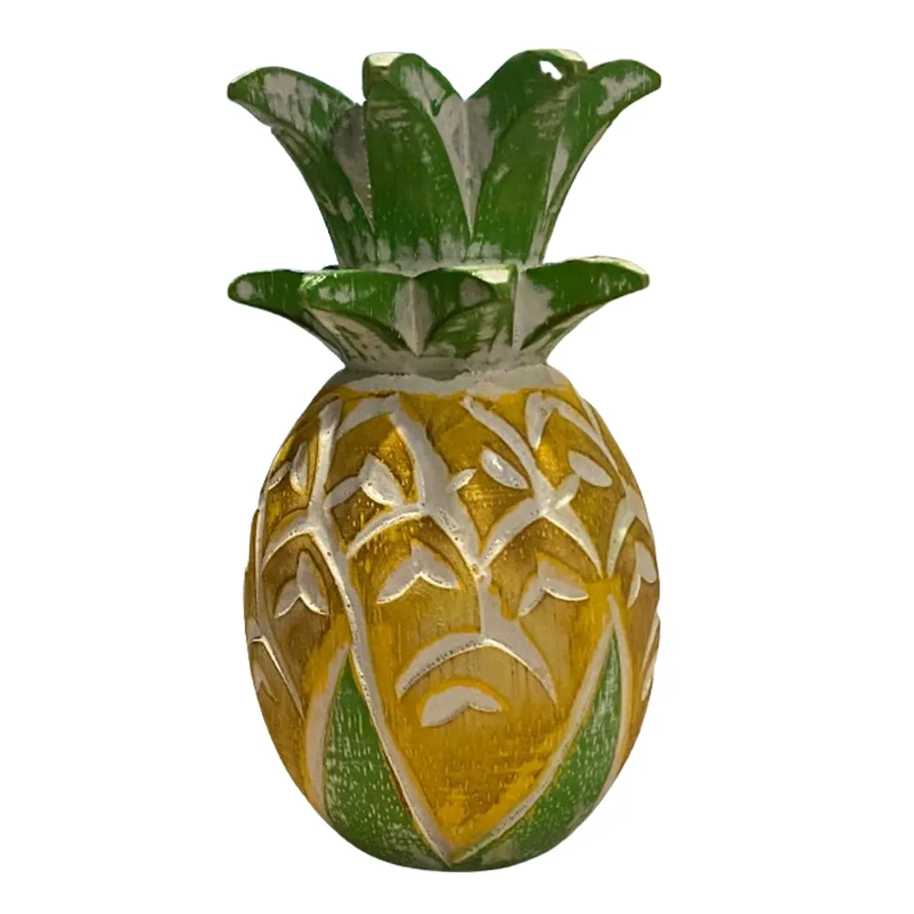 6" CARVED PINEAPPLE YELLOW/GREEN