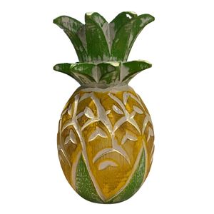 6" CARVED PINEAPPLE YELLOW/GREEN 1