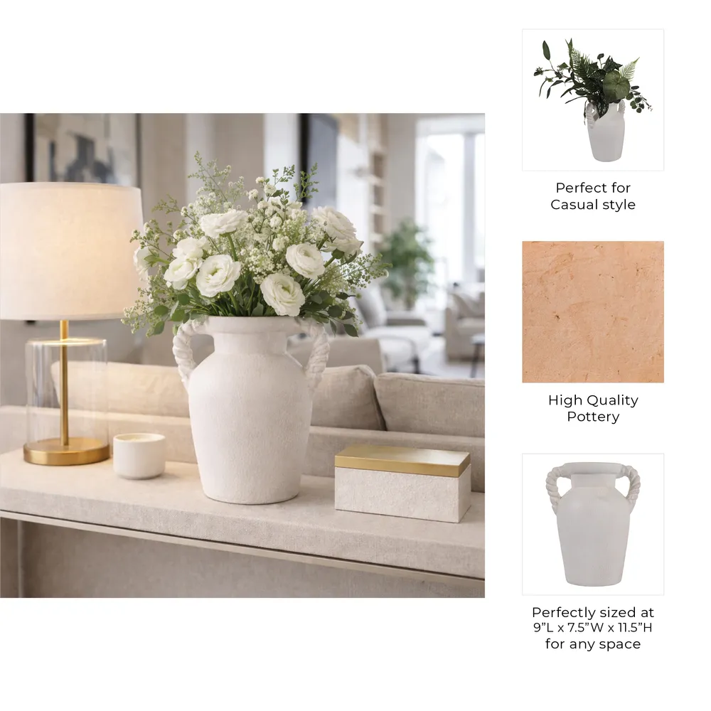 CLOVERWIND WHITE VASE 12 (IN)