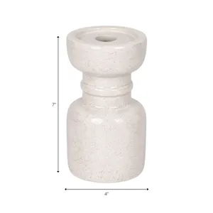 BARTONTON WHITE CANDLE HOLDER 7 (IN) 9