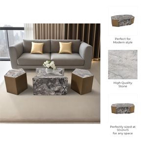 PENNRIDGE SET OF 3 BROWN COFFEE TABLES 15 (IN) 10