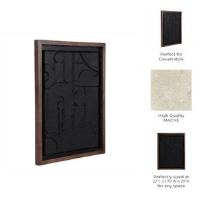 29X22" PAPER MACHE WALL ART, BLACK/DARK BROWN 9