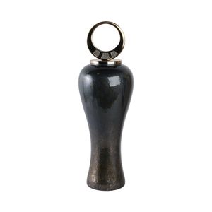 THORNTON BLACK GLASS VASE 27 (IN) 5