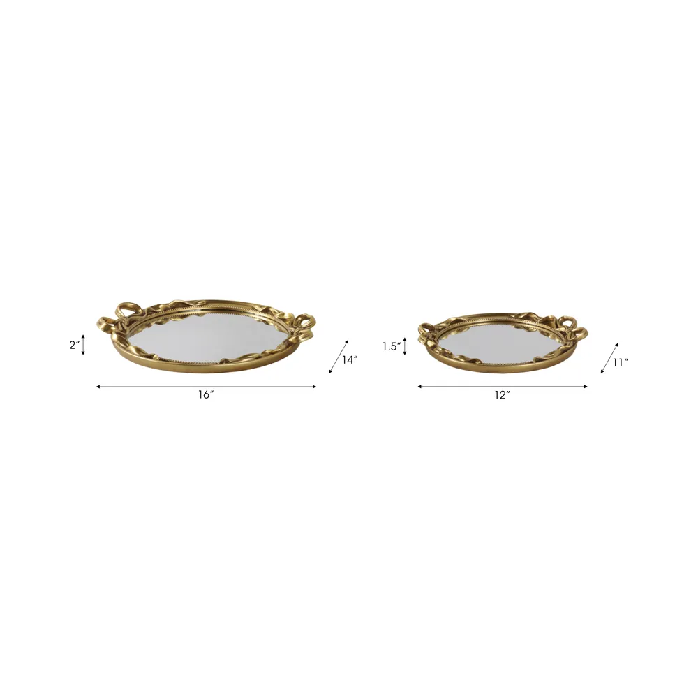BRAMWIND SET OF 2 GOLD TRAY 2 (IN)