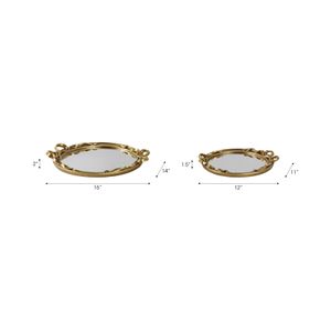 BRAMWIND SET OF 2 GOLD TRAY 2 (IN) 9