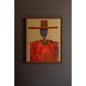Framed Stylized Man in Hat Painting 5