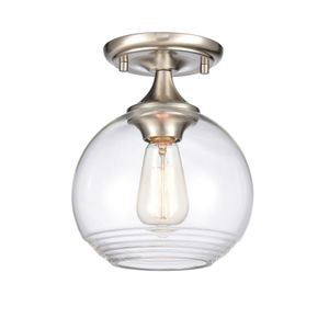 Angie 8'' Wide 1-Light Semi Flush Mount - Satin Nickel 1