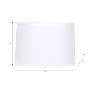 POLYLINEN, 15X16X11" LAMP SHADE, WHITE KD 9