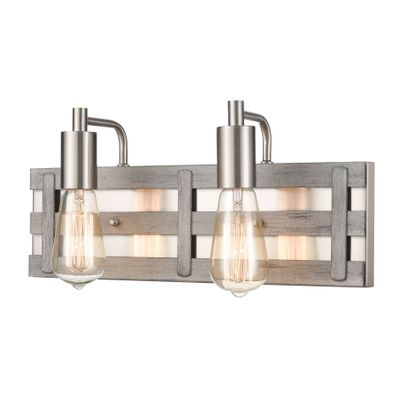 Brigantine 16″ Wide 2-Light Vanity Light - Weathered Driftwood