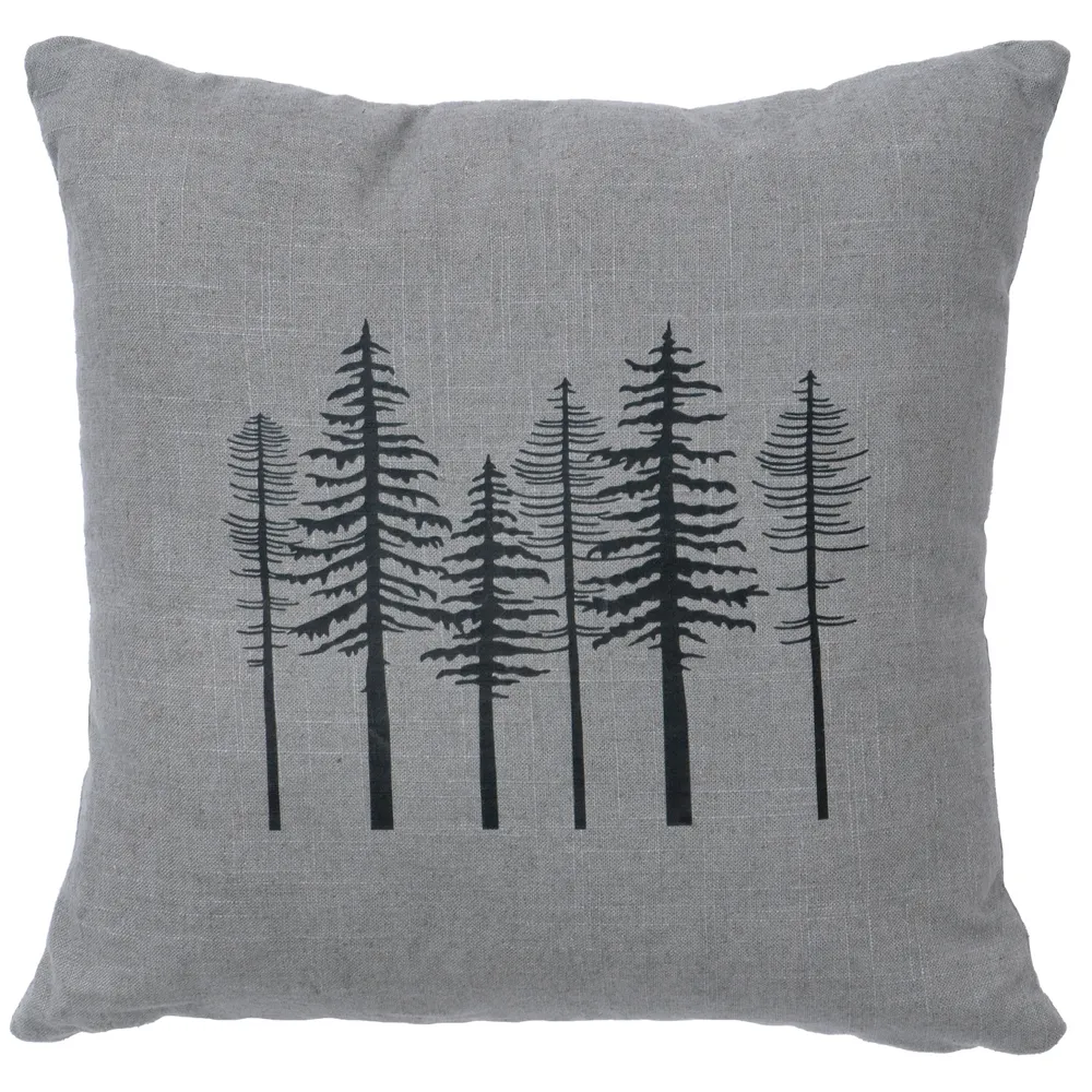 Image Pillow - Trees - Linen Gray