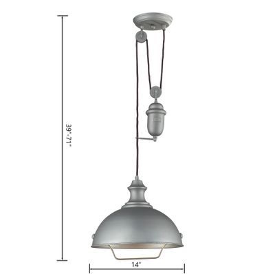 Farmhouse 14″ Wide 1-Light Pendant - Aged Pewter