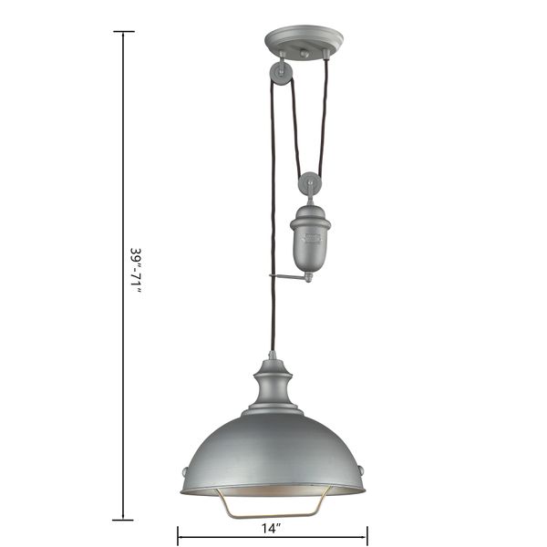 Farmhouse 14'' Wide 1-Light Pendant - Aged Pewter