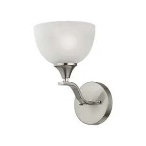 Bristol Lane 6'' Wide 1-Light Sconce - Brushed Nickel with White Glass 1