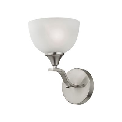 Bristol Lane 6″ Wide 1-Light Sconce - Brushed Nickel with White Glass
