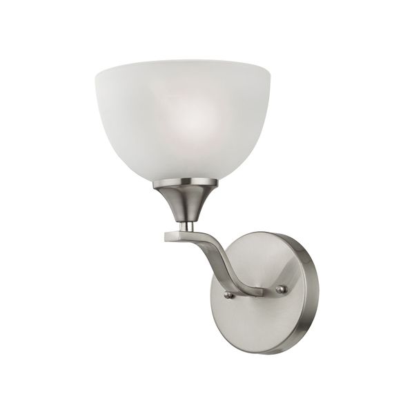 Bristol Lane 6'' Wide 1-Light Sconce - Brushed Nickel with White Glass