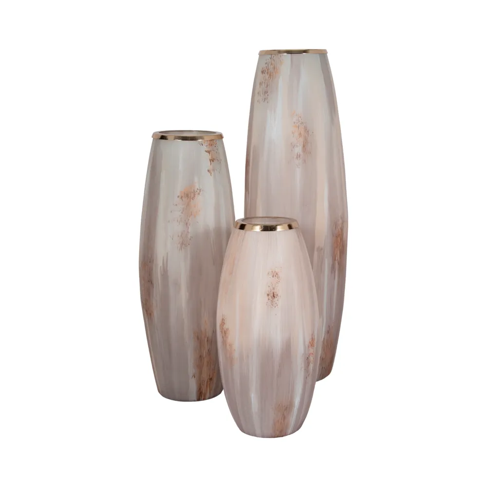 WOODSONCLIFF TAN GLASS VASE 18 (IN)