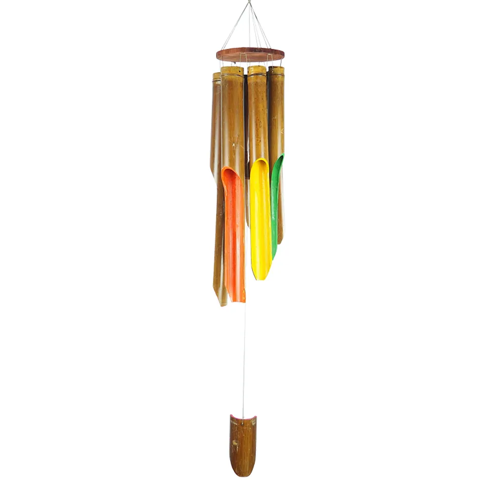 47" BROWN MULTICOLOR BAMBOO WINDCHIME