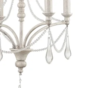 French Parlor 16″ Wide 4-Light Chandelier - Vintage White 3