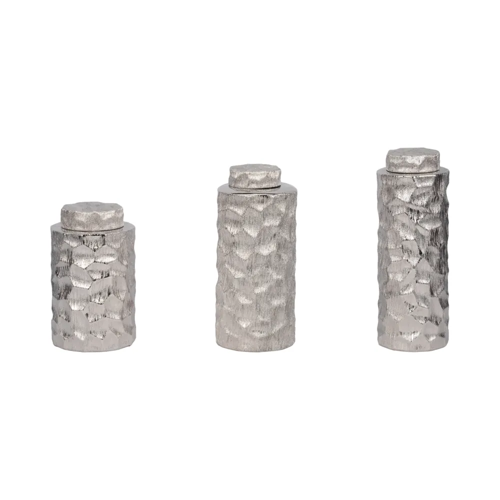 HENDONVIEW SET OF 3 SILVER VASES 14 (IN)