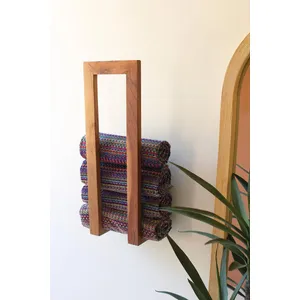 Wooden Wall Towel Rack 2