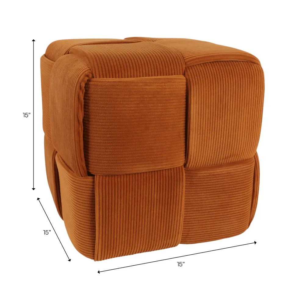 COREYBEACH BROWN OTTOMAN 15 (IN)