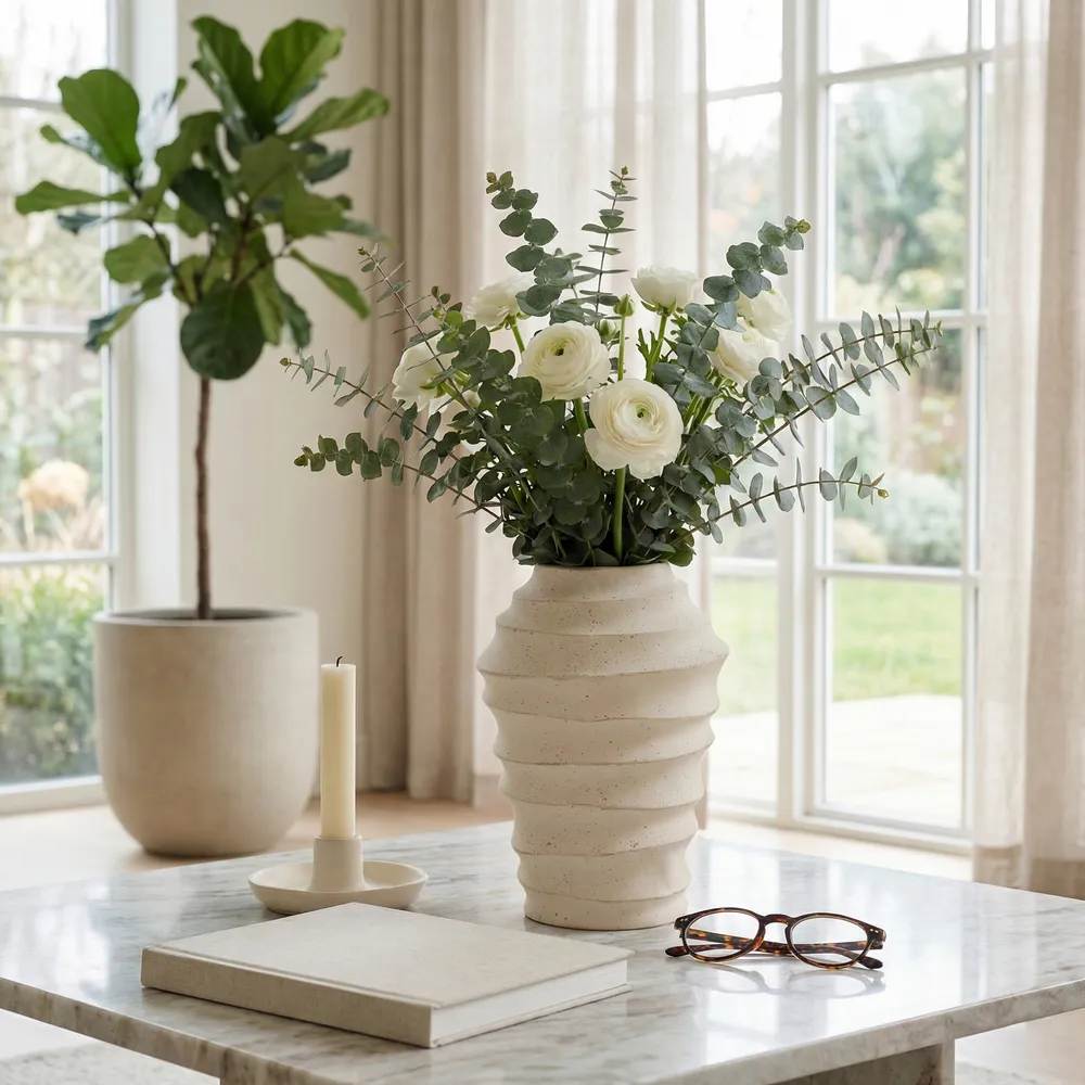 RIDERGATE IVORY VASE 10 (IN)
