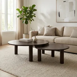 FORRESTBROOK SET OF 2 BROWN COFFEE TABLES 16 (IN) 12
