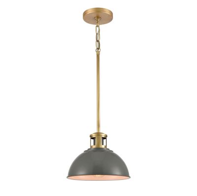 Lyndon 10″ Wide 1-Light Mini Pendant - Gray