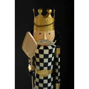 Set of 2 Painted Metal and Wood Checkerboard Nutcrackers 2