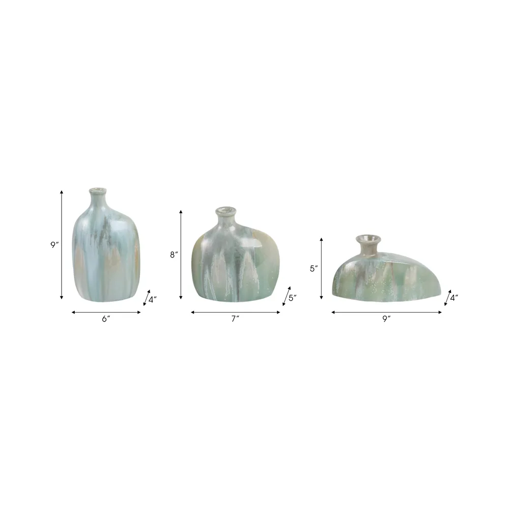 BENTONFIELD SET OF 3 IVORY VASES 9 (IN)