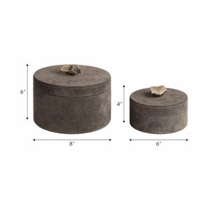 GRAYSONHAVEN SET OF 2 GRAY BOXES 5 (IN) 9