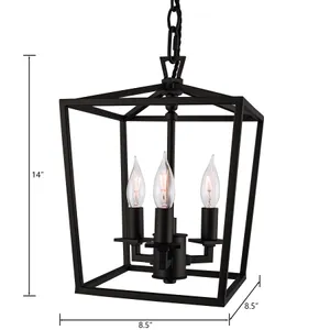 Cage 10.25'' Wide 3-Light Mini Pendant - Matte Black 2