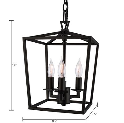 Cage 10.25″ Wide 3-Light Mini Pendant - Matte Black