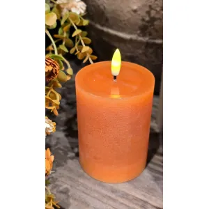 Orange Melted Realistic Flame 3x4in LED Candle 1