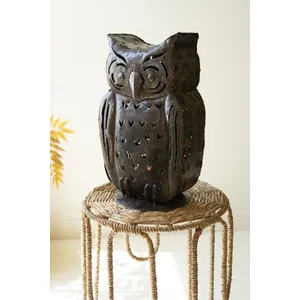 Rustic Iron Owl Luminary 1
