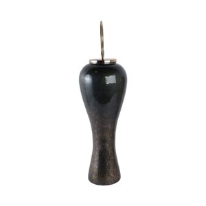 THORNTON BLACK GLASS VASE 34 (IN) 4