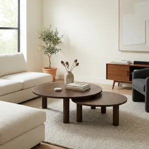 FORRESTBROOK SET OF 2 BROWN COFFEE TABLES 16 (IN) 2