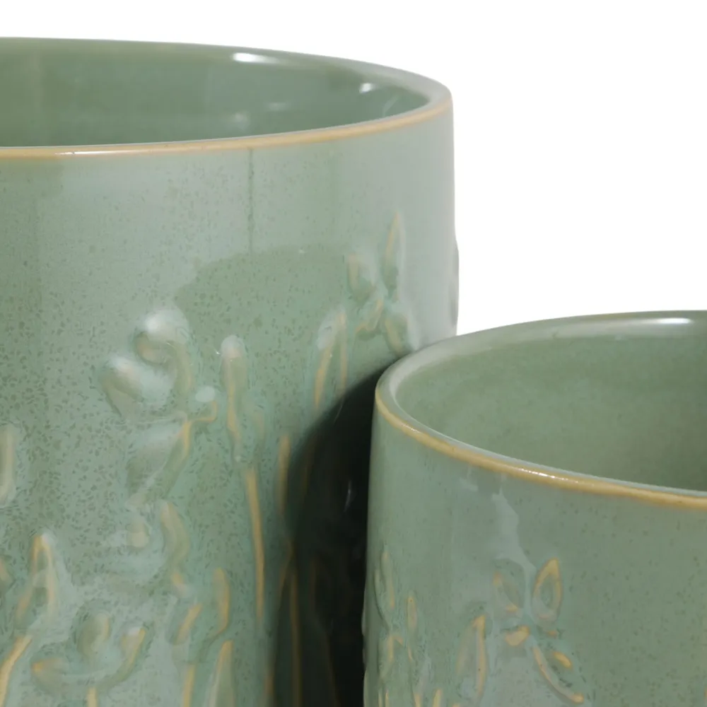DANEBY SET OF 2 GREEN PLANTER 7 (IN)