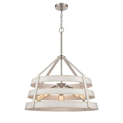 Brigantine 24″ Wide 5-Light Chandelier - Satin Nickel