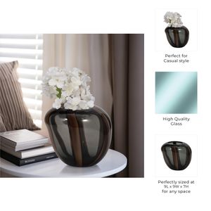 VALEBROOK BROWN GLASS VASE 7 (IN) 11
