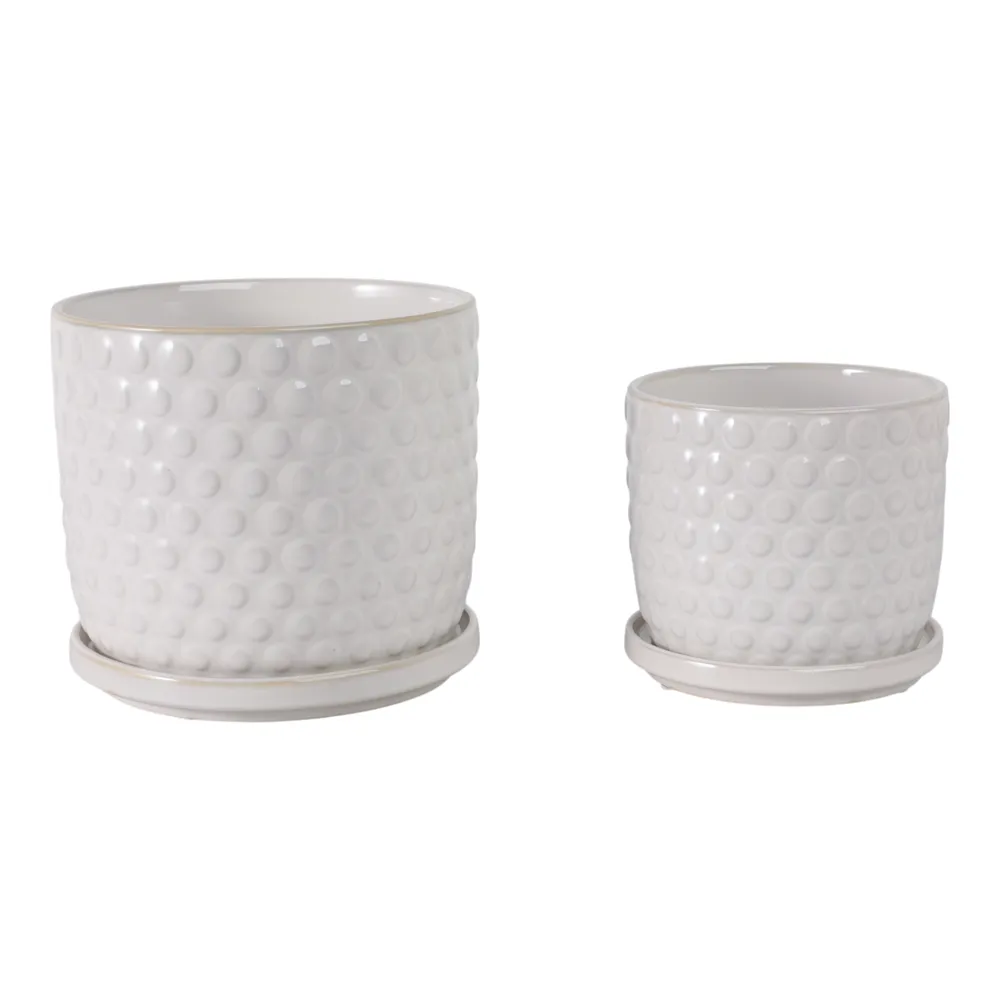 WINTONLAND SET OF 2 WHITE PLANTER 7 (IN)