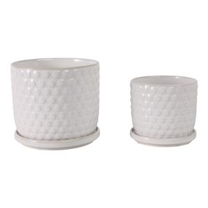 WINTONLAND SET OF 2 WHITE PLANTER 7 (IN) 4