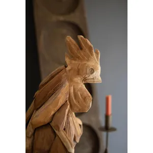 Teakwood Rooster Sculpture 2