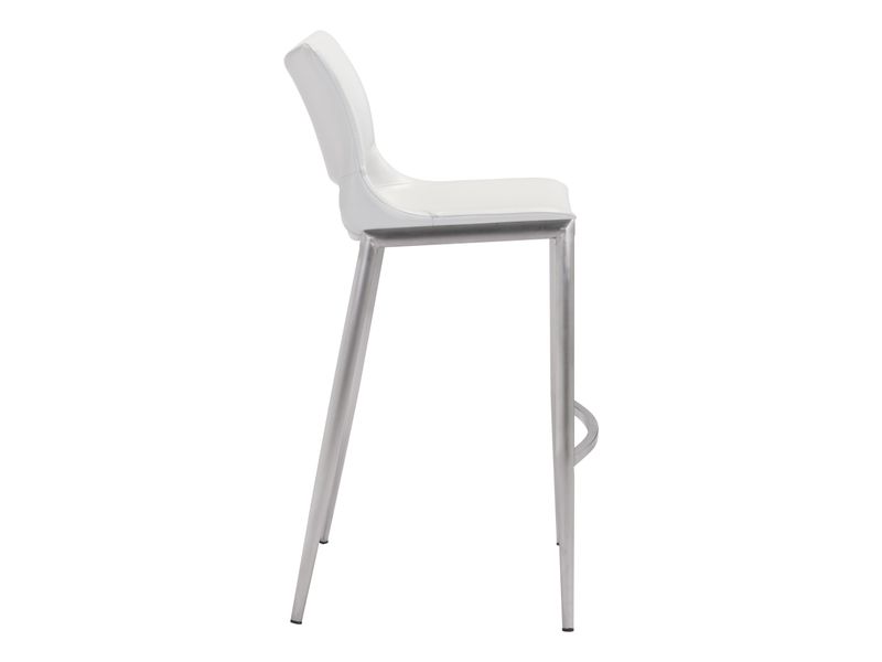Ace Barstool White & Silver 3