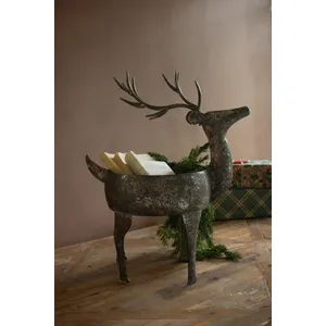 Rustic Metal Reindeer Planter 2