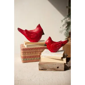 Set of 2 Painted Metal Cardinals 4