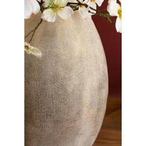 Tall Stone Composite Scalloped Vase 3